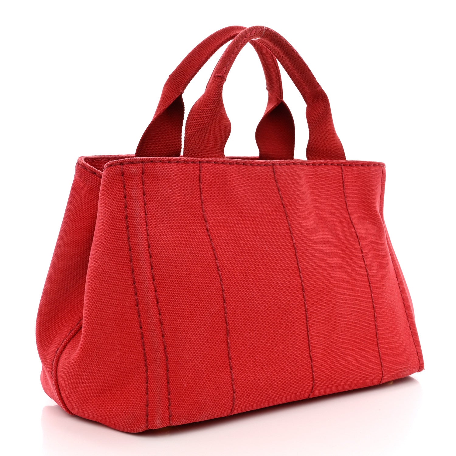 Prada Canapa Small Logo Tote Rosso 3 of 12