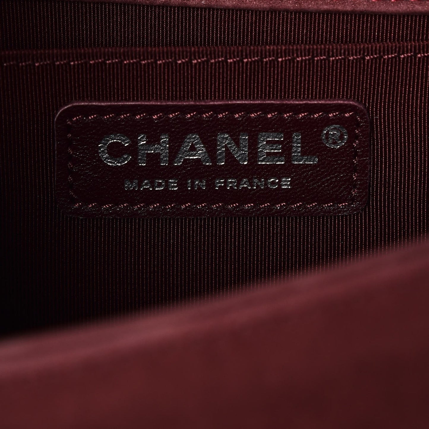 Nubuck Bull Chevron Quilted Medium Boy Flap Burgundy