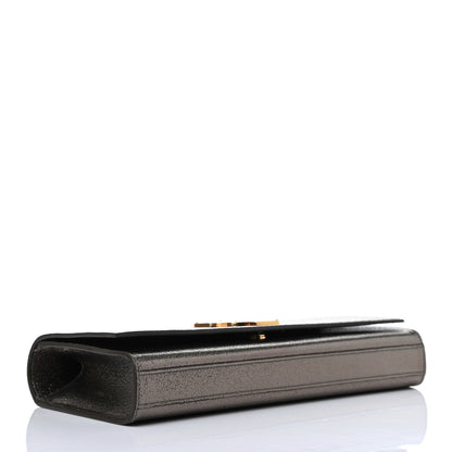 Saint Laurent Metallic Textured Calfskin Classic Monogram Cassandre Clutch Gold 3 of 4