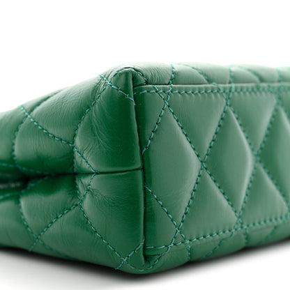 Chanel Shiny Aged Calfskin Quilted Nano Kelly Shopper Green 9 of 10