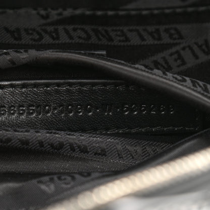 Balenciaga Calfskin Diagonal Allover Logo Print XXS Souvenir Belt Bag Black White 8 of 11
