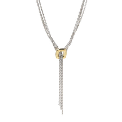 David Yurman Sterling Silver 18K Yellow Gold Lariat Waterfall Necklace 1 of 4