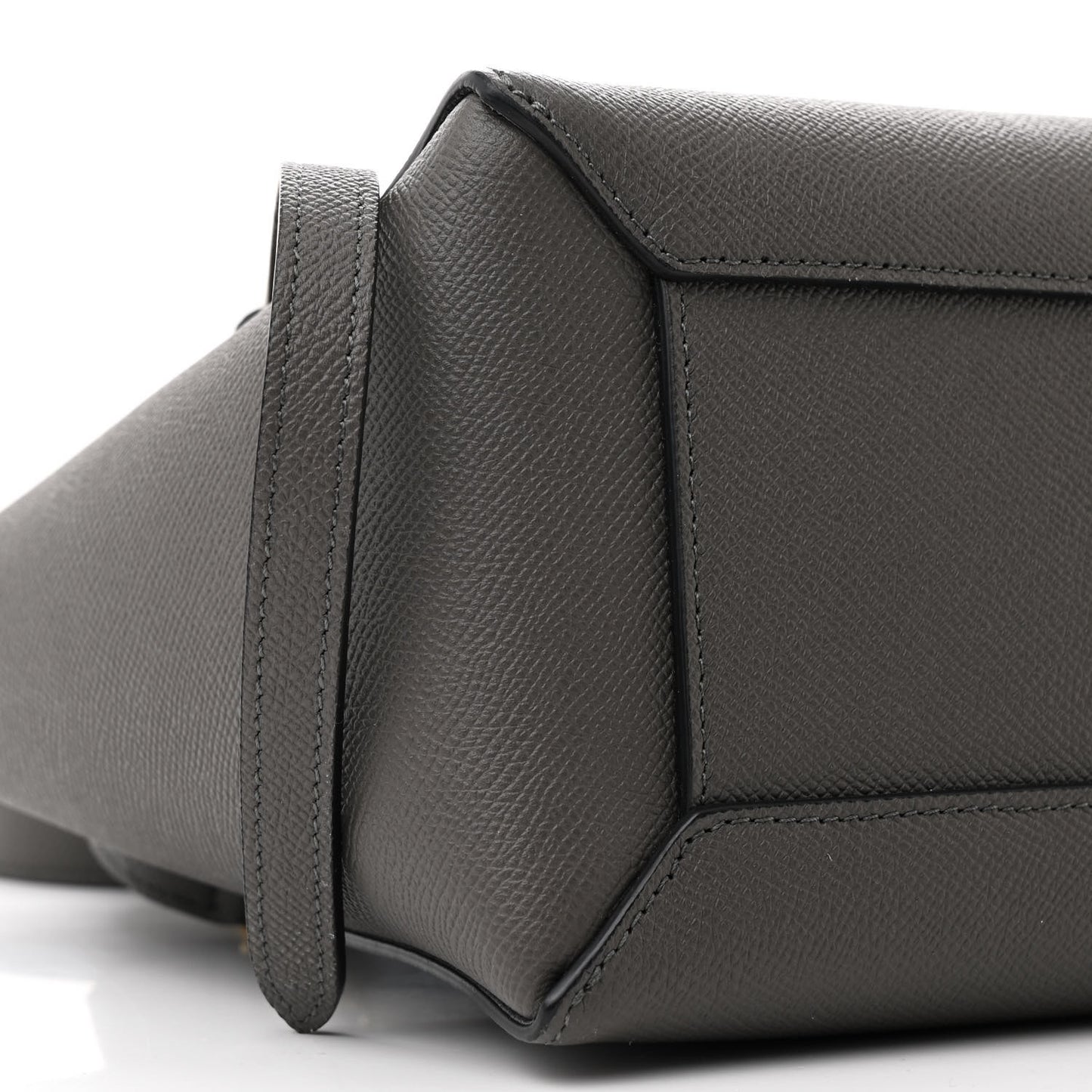 Baby Grained Calfskin Micro Belt Bag Grey