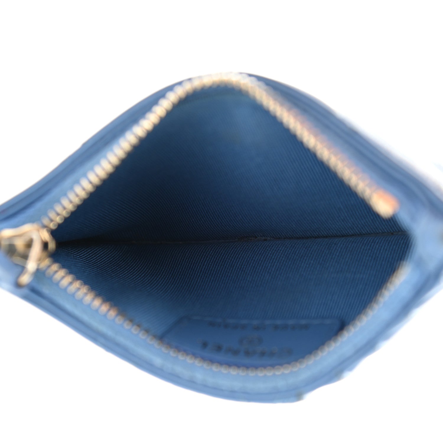 Chanel Lambskin Quilted Flap Zip Card Holder Blue 5 of 11