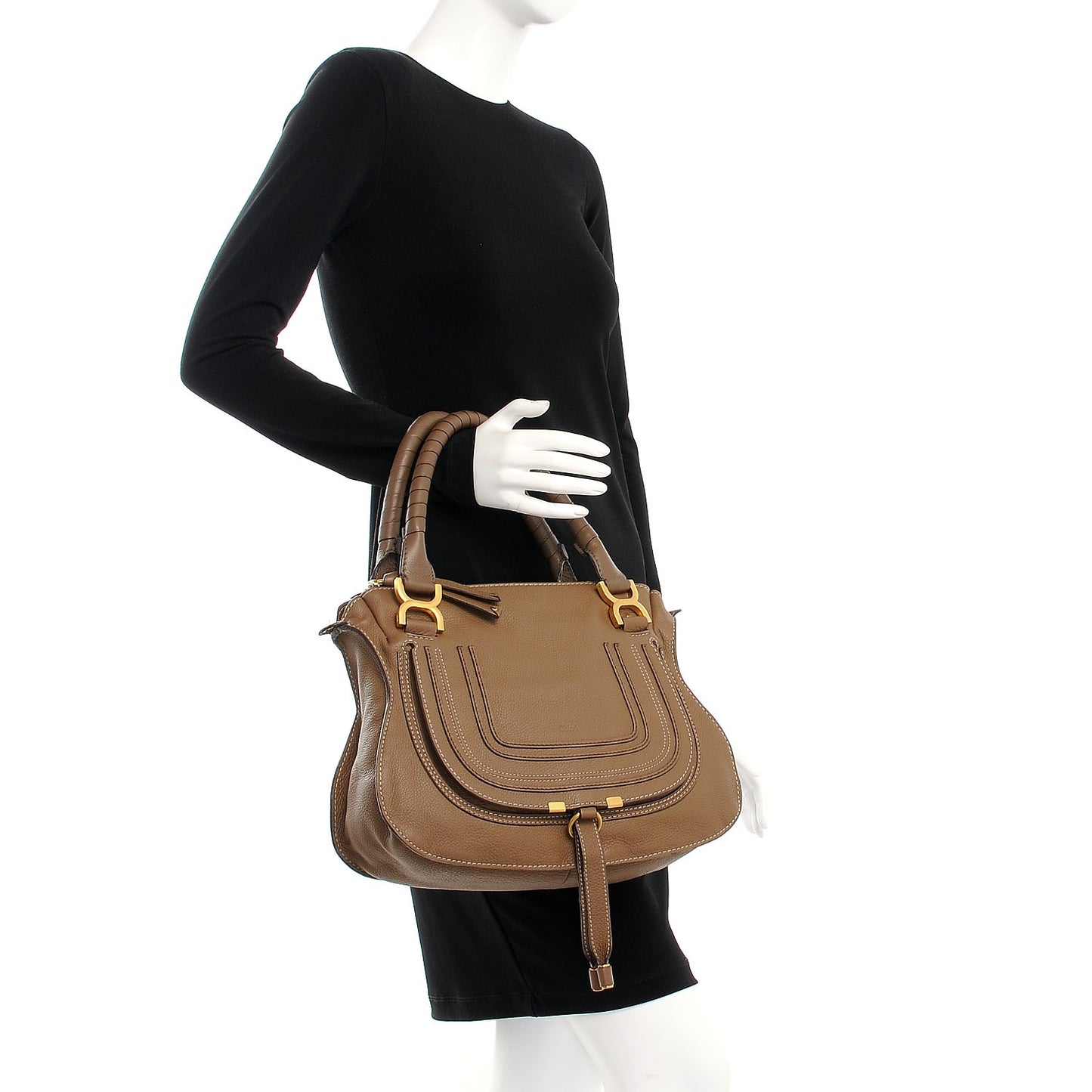 Calfskin Medium Marcie Satchel Barbour Khaki