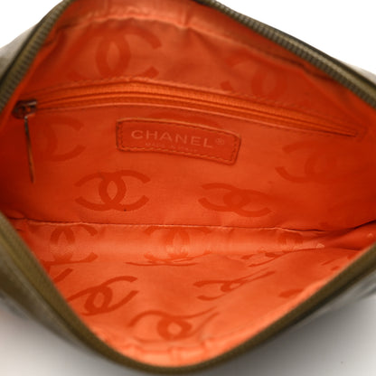 Chanel Calfskin Python Quilted Cambon CC Pochette Khaki 5 of 12