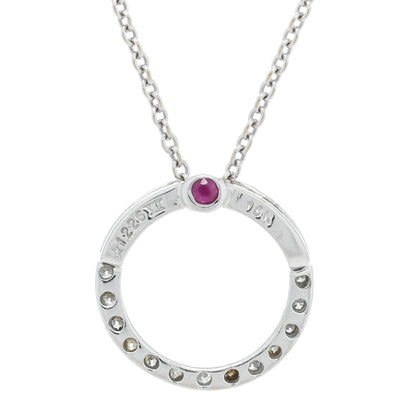 Roberto Coin 18K White Gold Diamond Small Tiny Treasures Circle Pendant Necklace 5 of 5