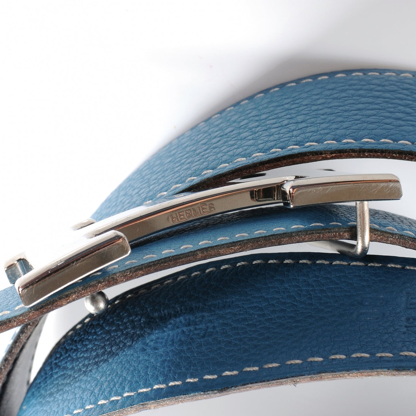 Togo Box Reversible Constance 32mm H Belt 80 Blue Jean Noir