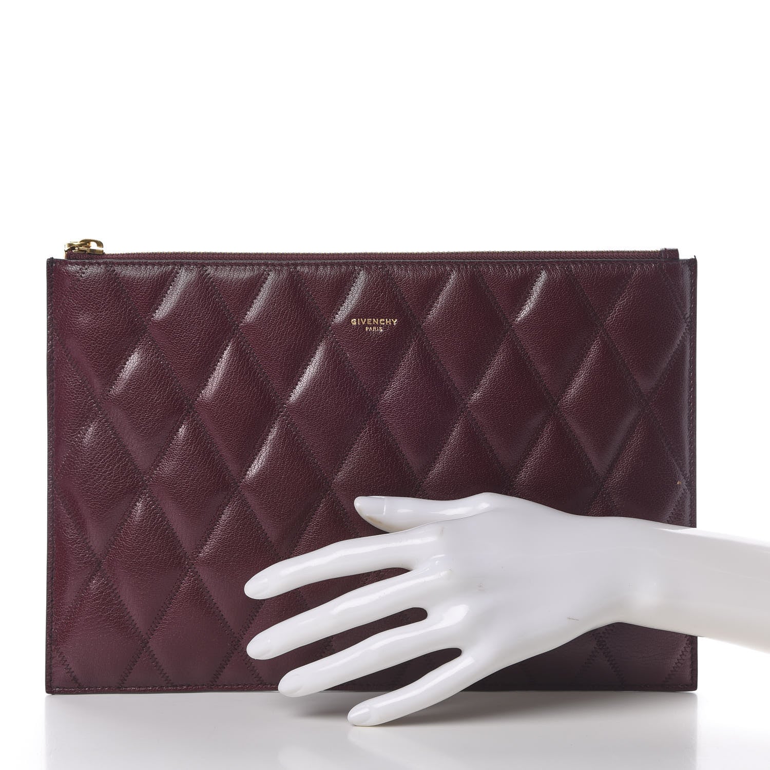 Givenchy Goatskin Quilted Diamond Pouch Aubergine 2 of 8
