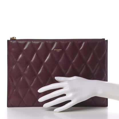 Givenchy Goatskin Quilted Diamond Pouch Aubergine 2 of 8