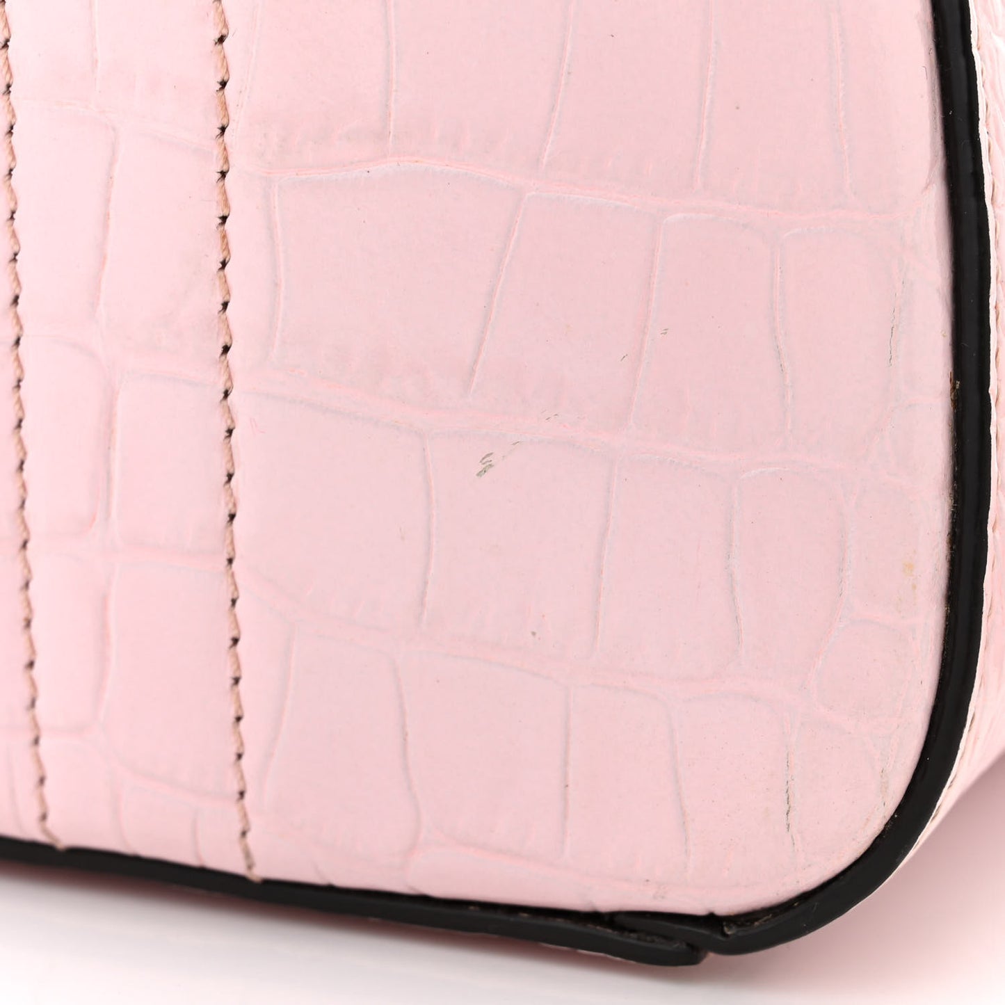Calfskin Crocodile Embossed Mini Antigona Pink