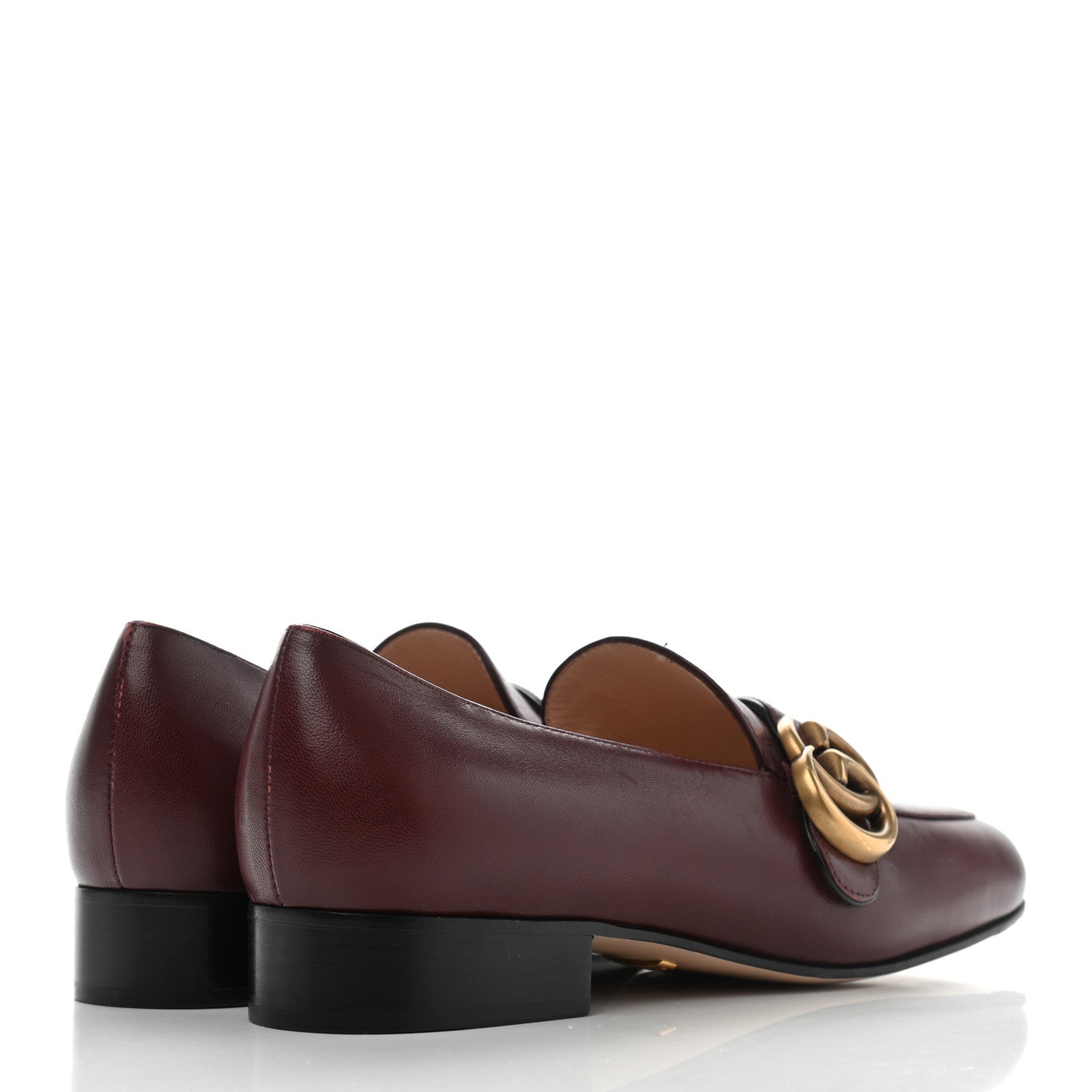 Gucci Malaga Kid Womens GG Marmont Loafers 35 Vintage Bordeaux 4 of 10