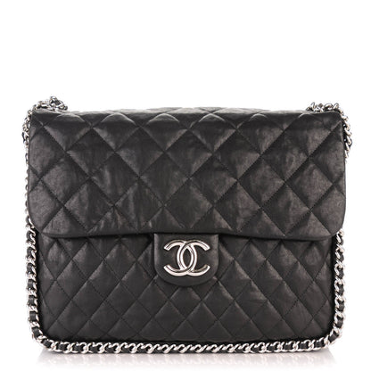 Chanel Washed Lambskin Maxi Chain Around Flap Black 1 of 7