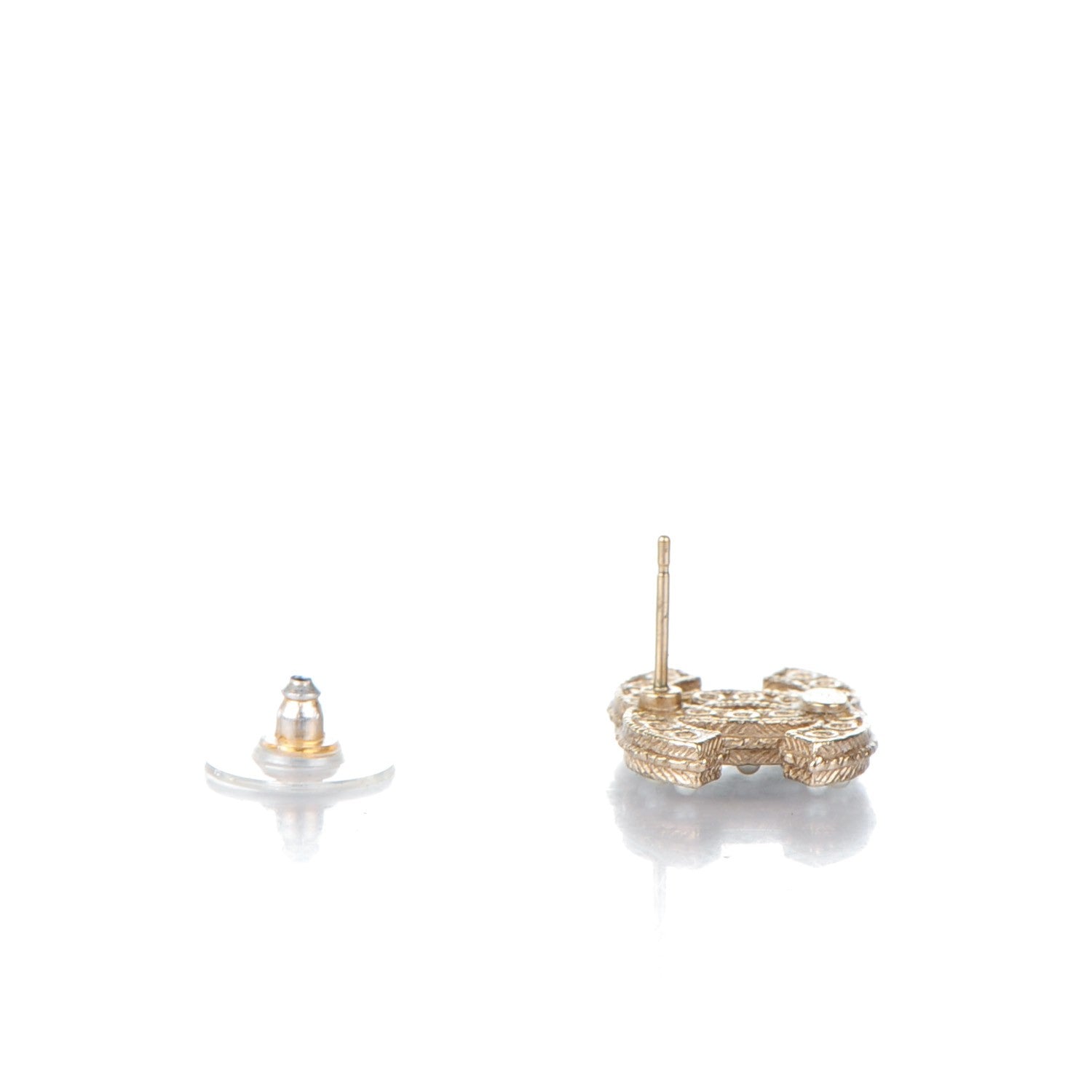 Chanel Crystal Pearl CC Earrings Light Gold 5 of 6