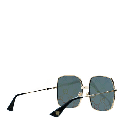 Gucci Metal Rectangular Frame Sunglasses GG0414S Gold Multicolor 3 of 7