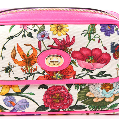 Gucci Canvas Flora Floral Shoulder Bag White Fuchsia Fluo 9 of 9