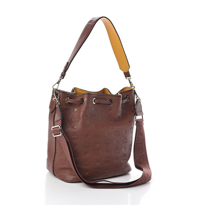 MCM Calfskin Ottomar Monogram Essential Bucket Brown 3 of 9