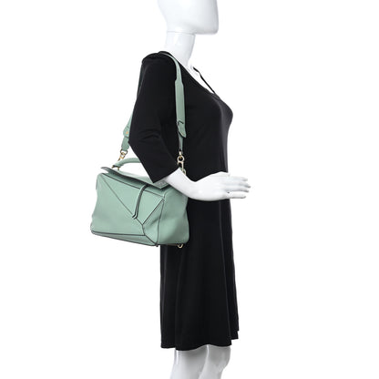 Loewe Calfskin Medium Puzzle Bag Sea Water Green 2 of 19