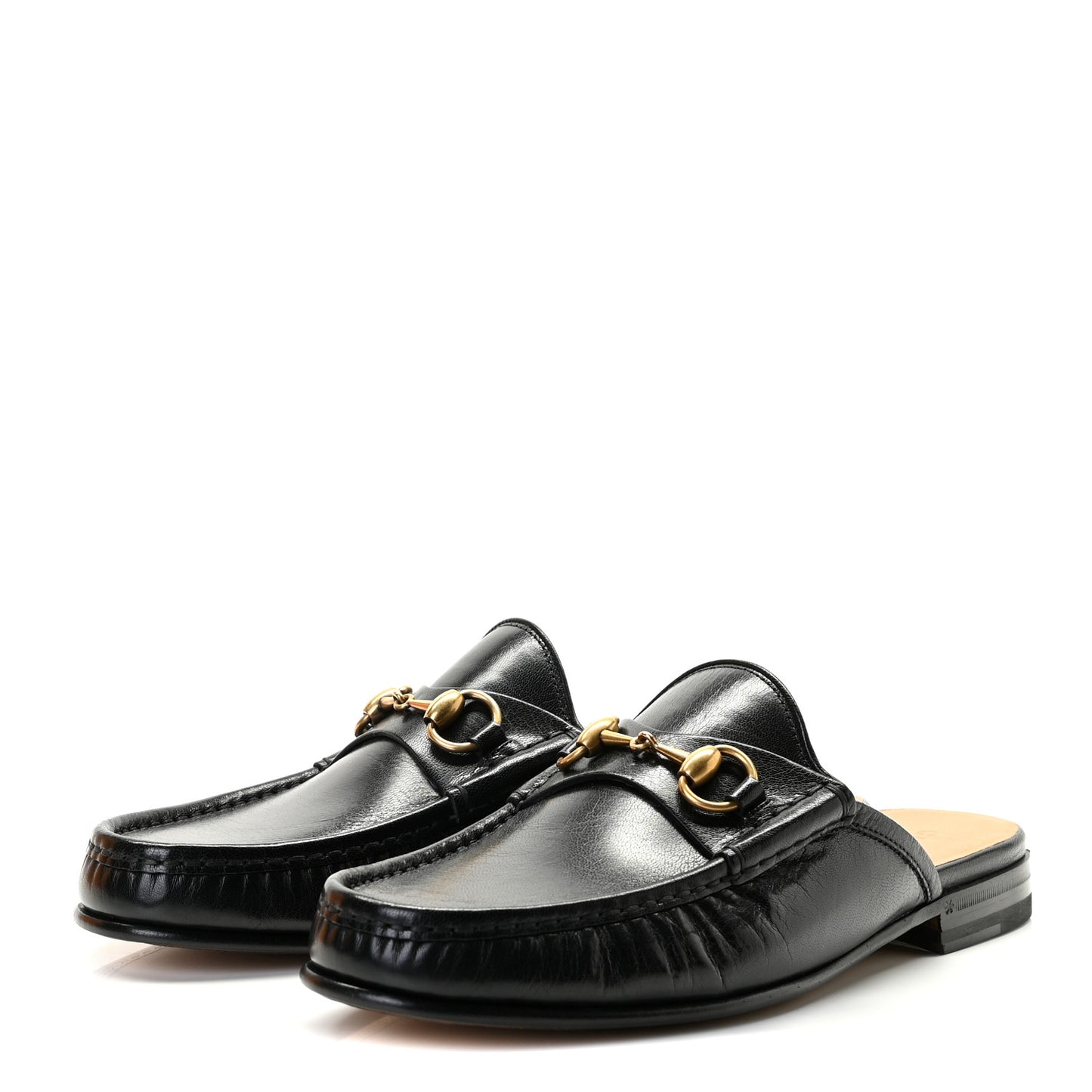 Goatskin Mens Horsebit Slippers 8 Black