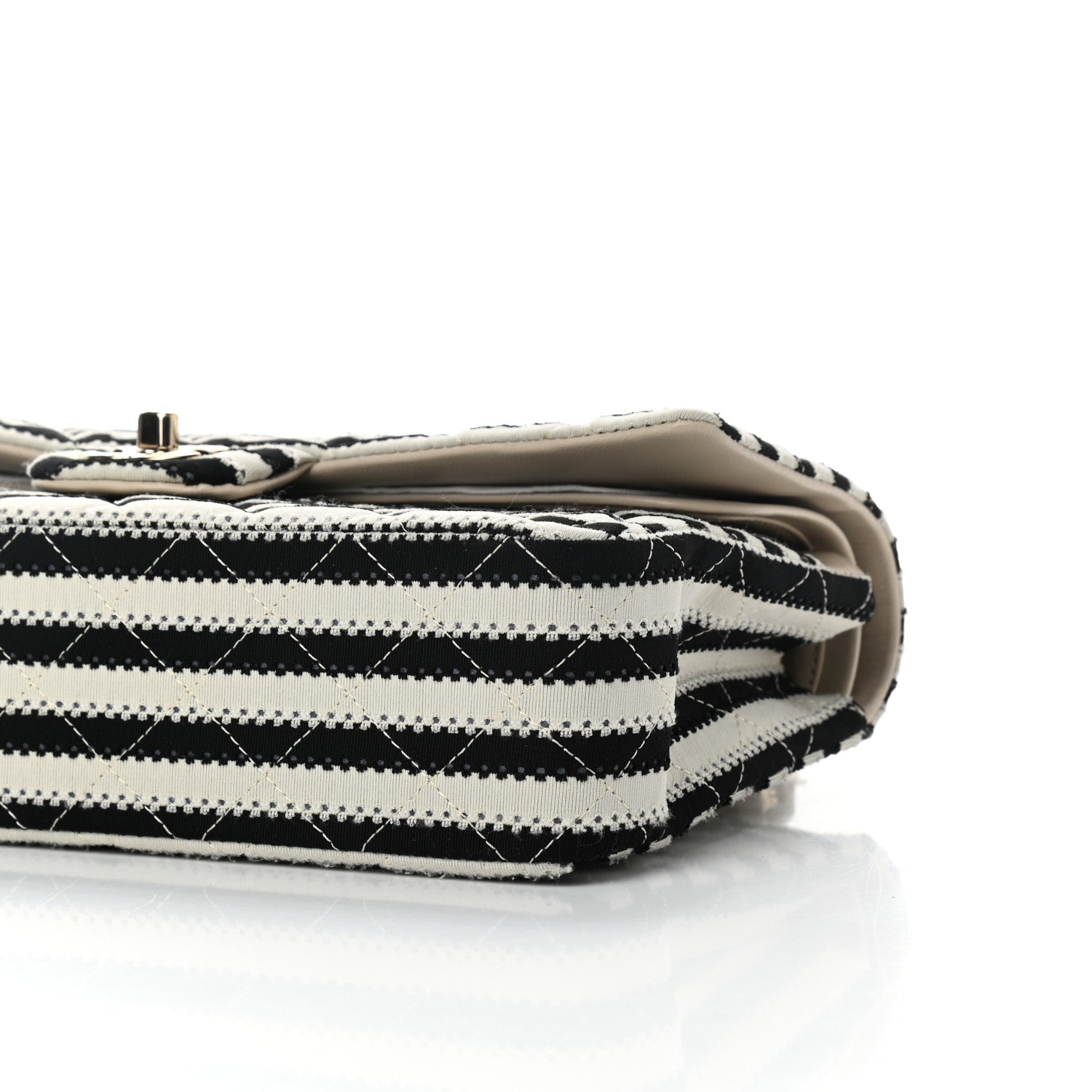 Chanel Jersey Quilted Medium Coco Sailor Flap Black White 9 of 11