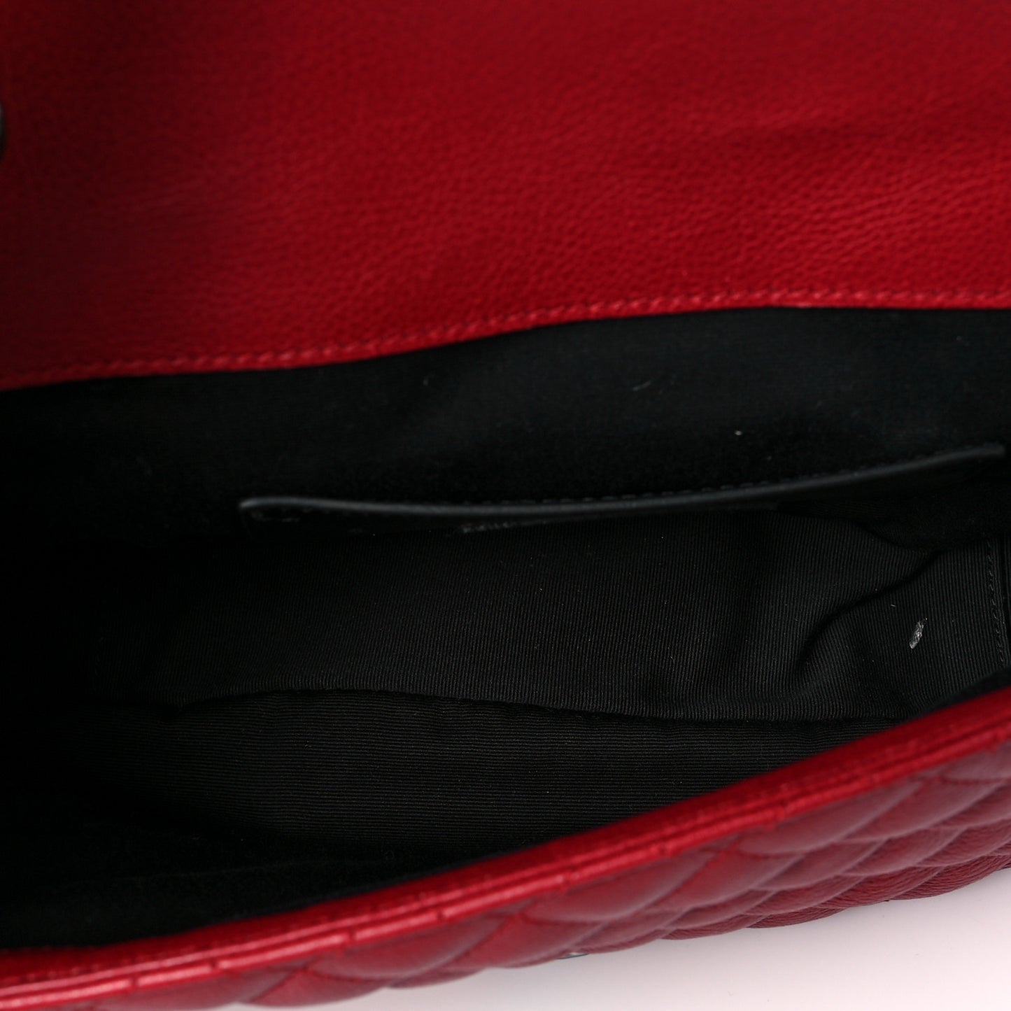 Sheepskin Tri-Quilt Monogram Medium Soft Envelope Bag Red