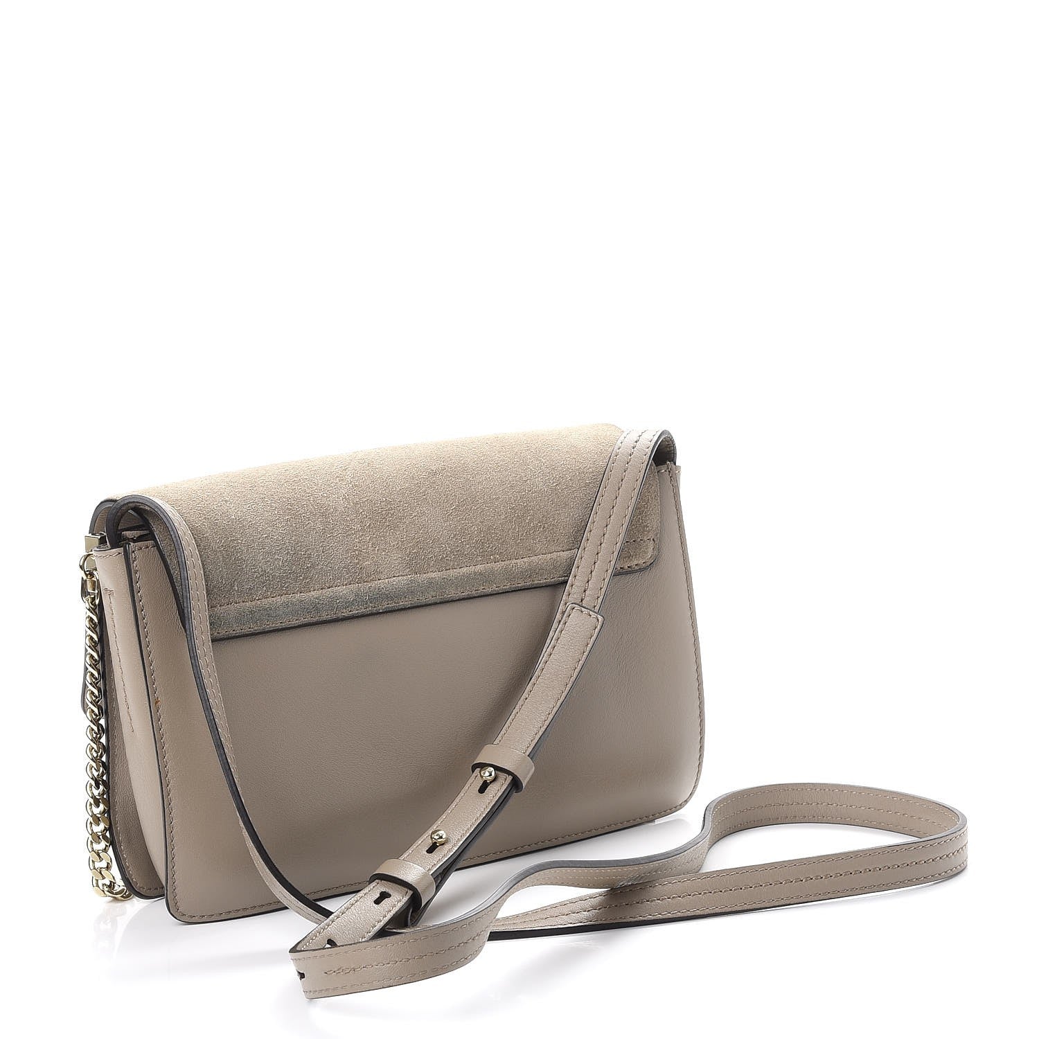 Chloe Suede Calfskin Small Faye Shoulder Bag Motty Grey 3 of 9
