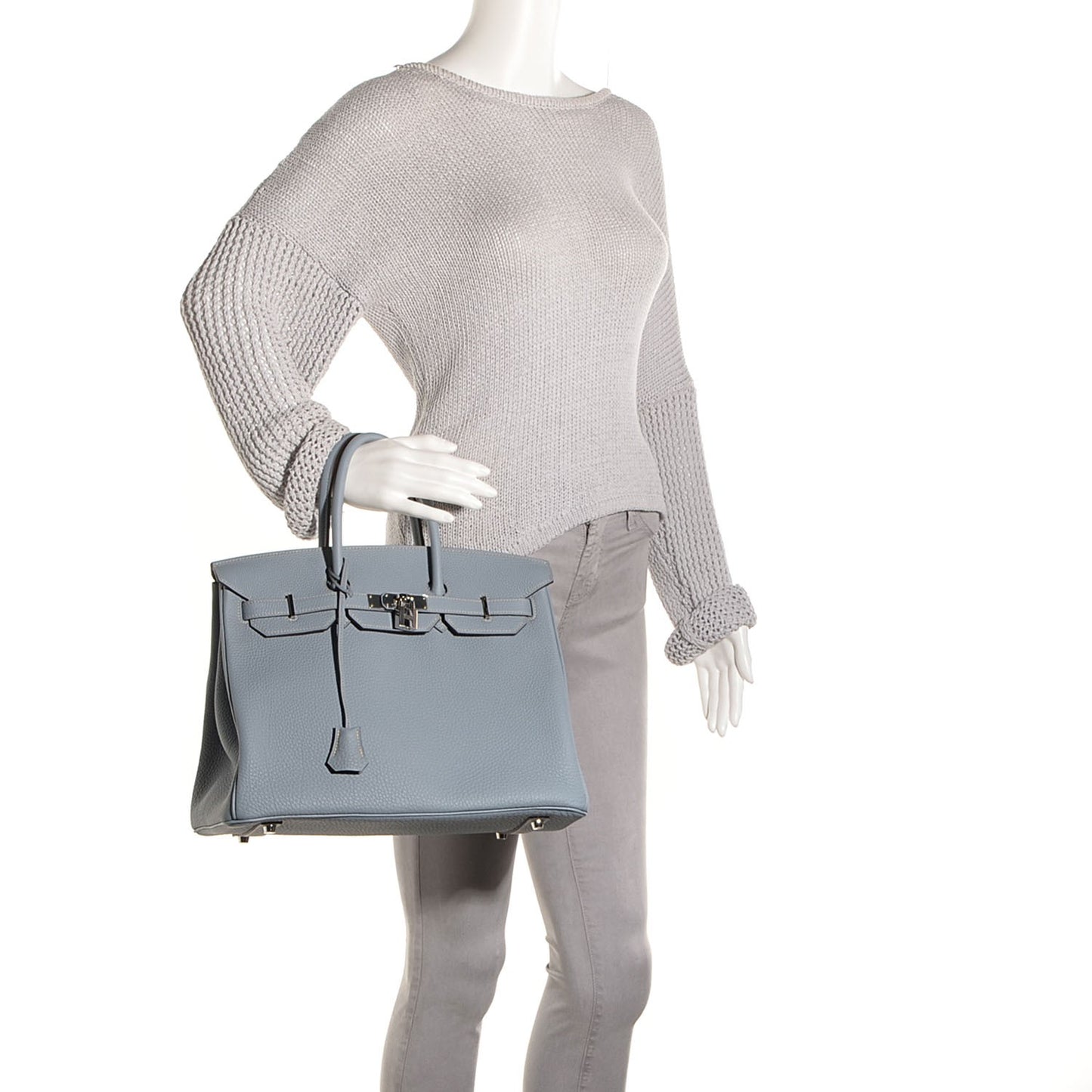 Togo Birkin 35 Bleu Lin