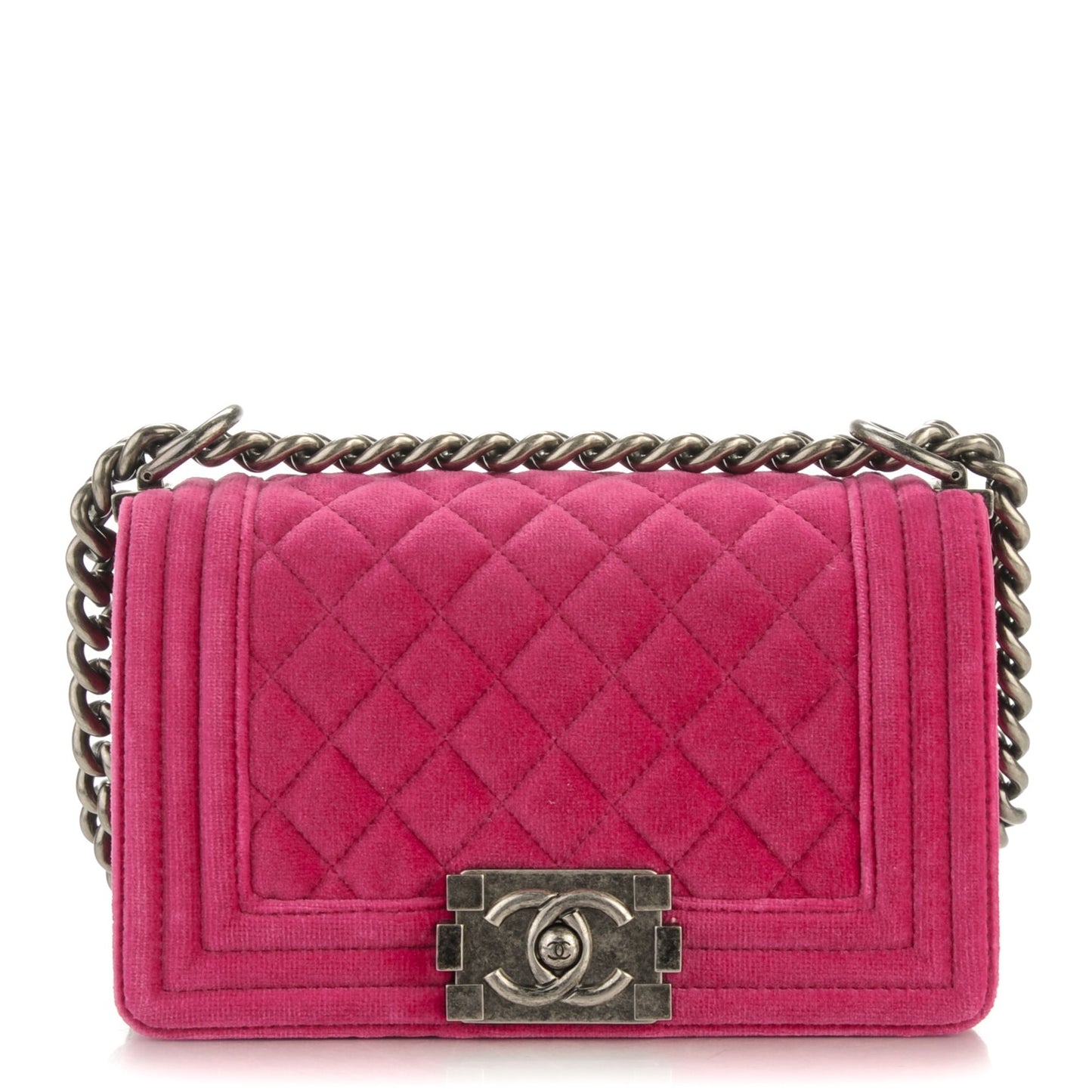 Velvet Quilted Small Boy Flap Pink