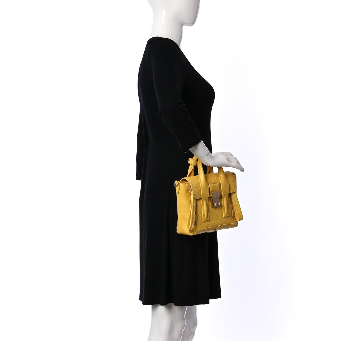 Lizard Embossed Calfskin Mini Pashli Satchel Sunshine