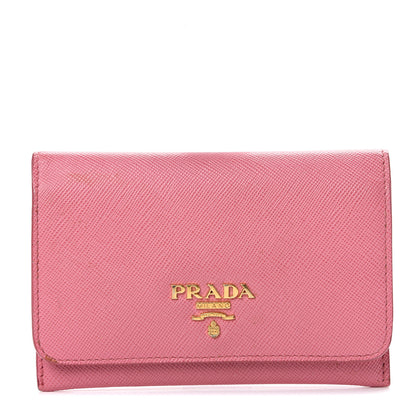 Prada Saffiano Card Holder Peonia 1 of 12