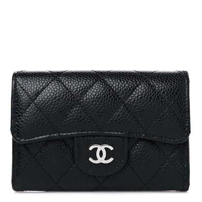 Chanel Caviar Quilted Flap Card Holder Wallet Black 1 of 8