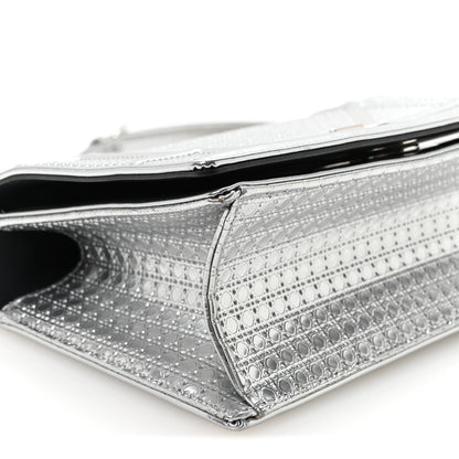 Christian Dior Metallic Patent Micro-Cannage Small Diorama Flap Bag Silver 8 of 9