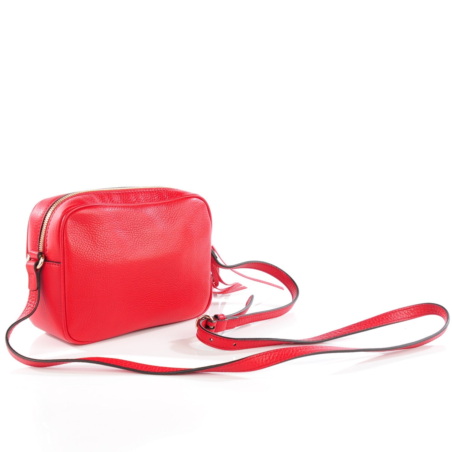 Gucci Pebbled Calfskin Small Soho Disco Bag Tabasco Red 3 of 7
