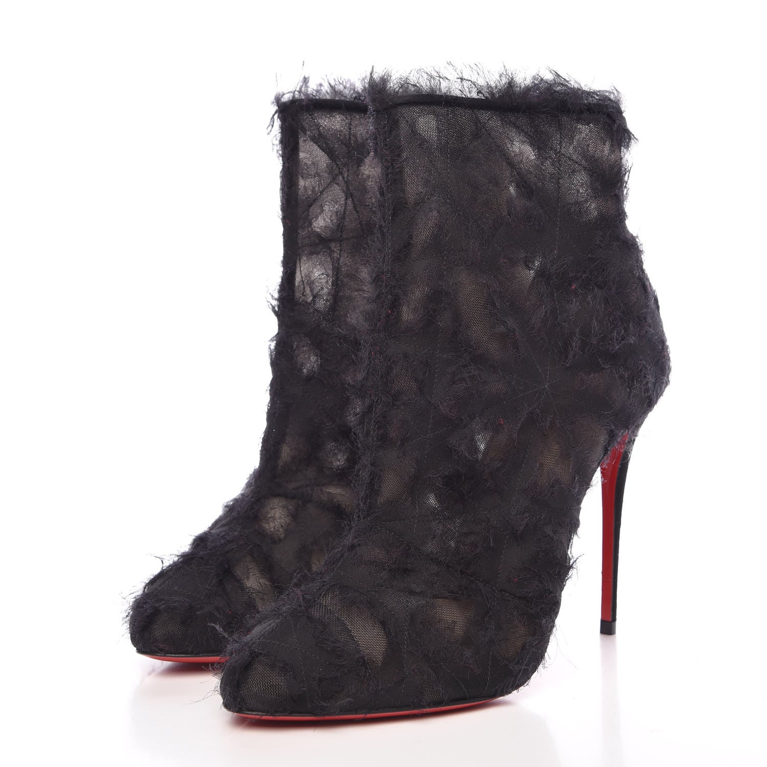 Christian Louboutin Organza Toubootfrou 100 Ankle Booties 38.5 Black 3 of 8