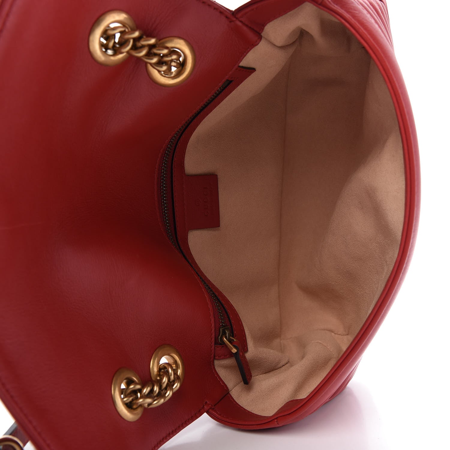 Gucci Calfskin Matelasse Small GG Marmont Shoulder Bag Hibiscus Red 5 of 10