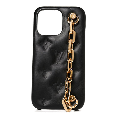 Louis Vuitton Lambskin Embossed Monogram Coussin iPhone 13 Pro Bumper Black 1 of 9