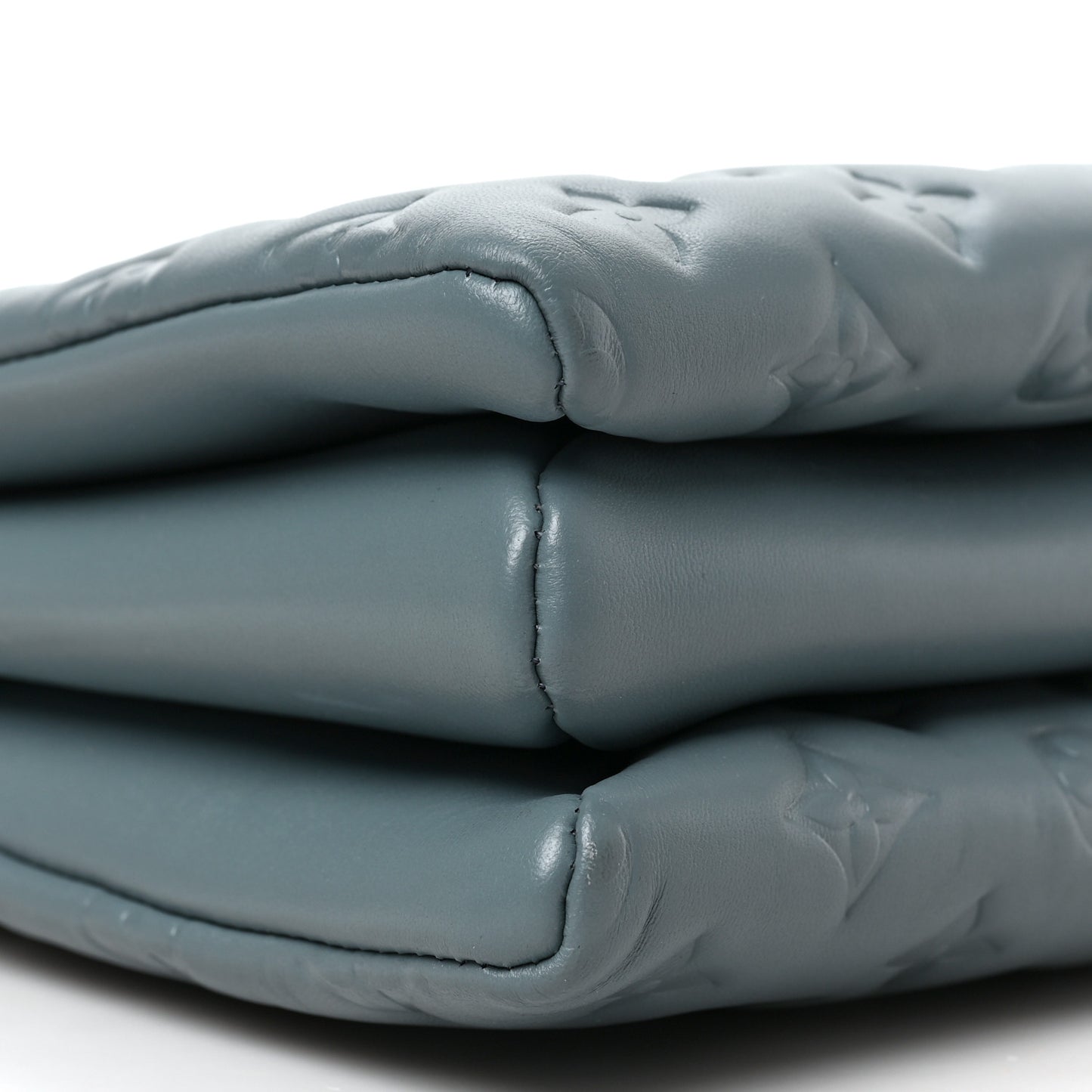 Lambskin Embossed Monogram Coussin PM Blue Glacier