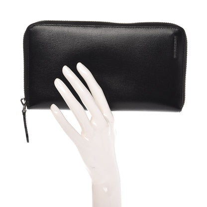 Burberry London Grainy Calfskin Renfrew Long Zip Around Wallet Black 2 of 9
