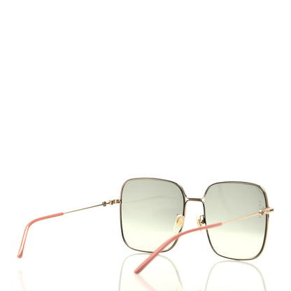 Gucci Metal Square Frame Sunglasses GG0443S Gold Grey 3 of 4