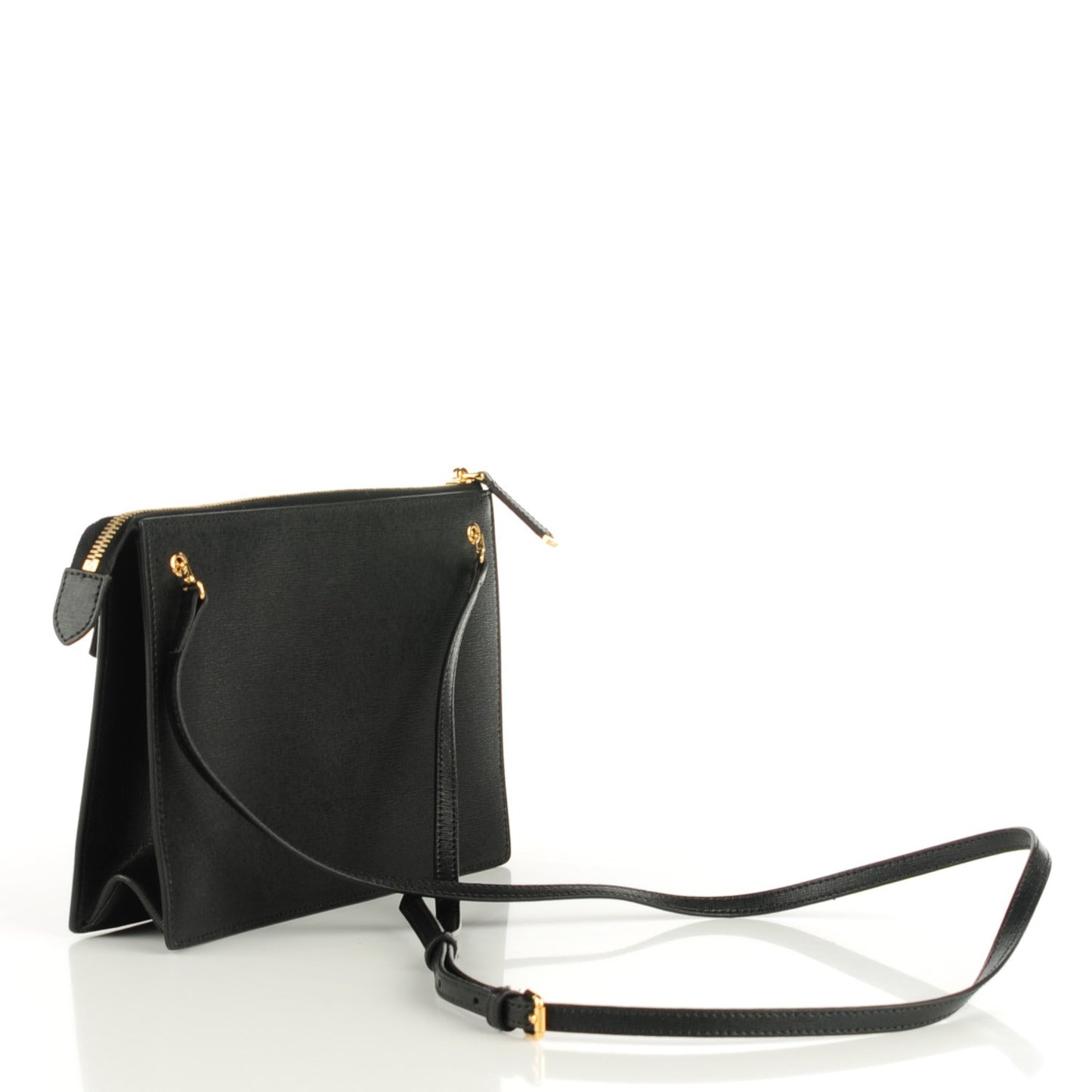 Vitello Elite Studded Monster Crossbody Bag Black