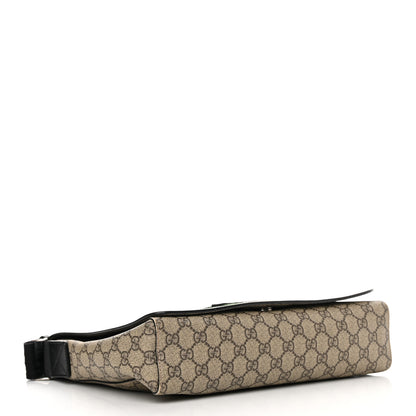 Gucci GG Supreme Monogram Web Flap Messenger Bag Black 4 of 15