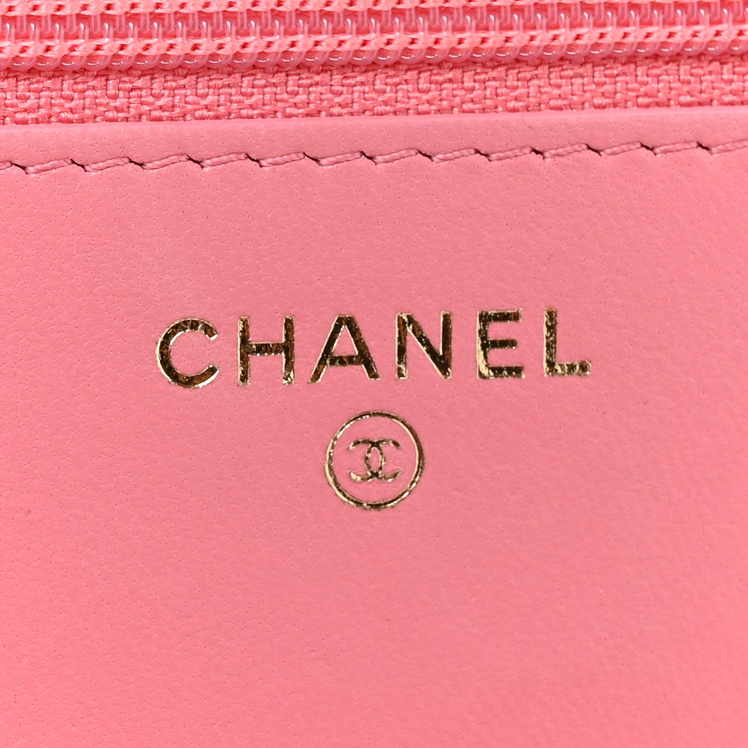 Chanel Lambskin Quilted Chain Handle Round Wallet On Chain WOC Pink 7 of 19