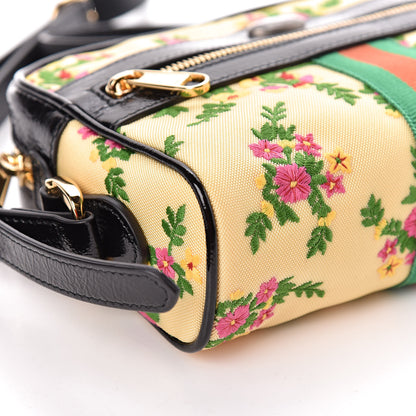 Gucci Canvas Patent Web Floral Embroidered Mini Ophidia Shoulder Bag 9 of 10