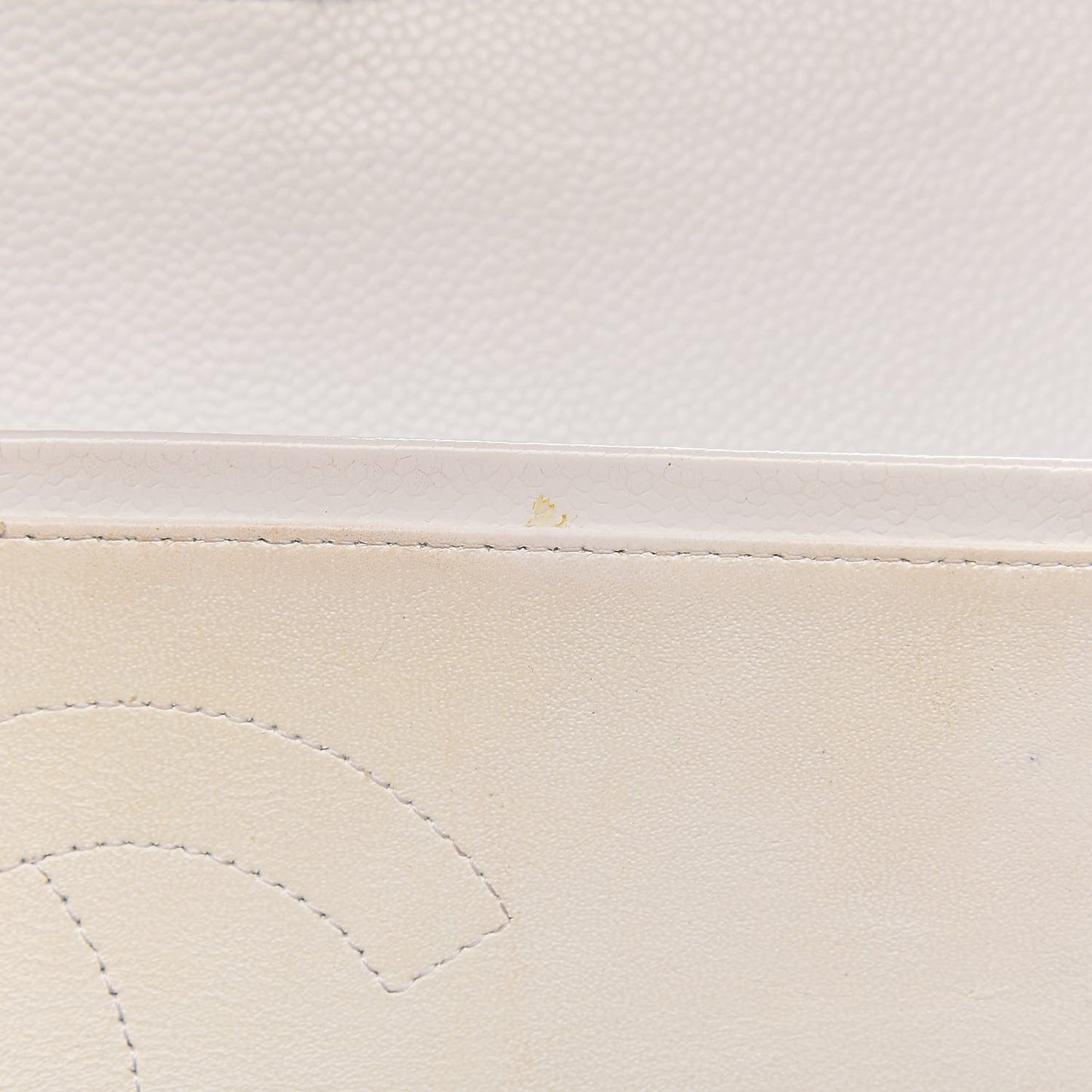Caviar Quilted Jumbo Double Flap White