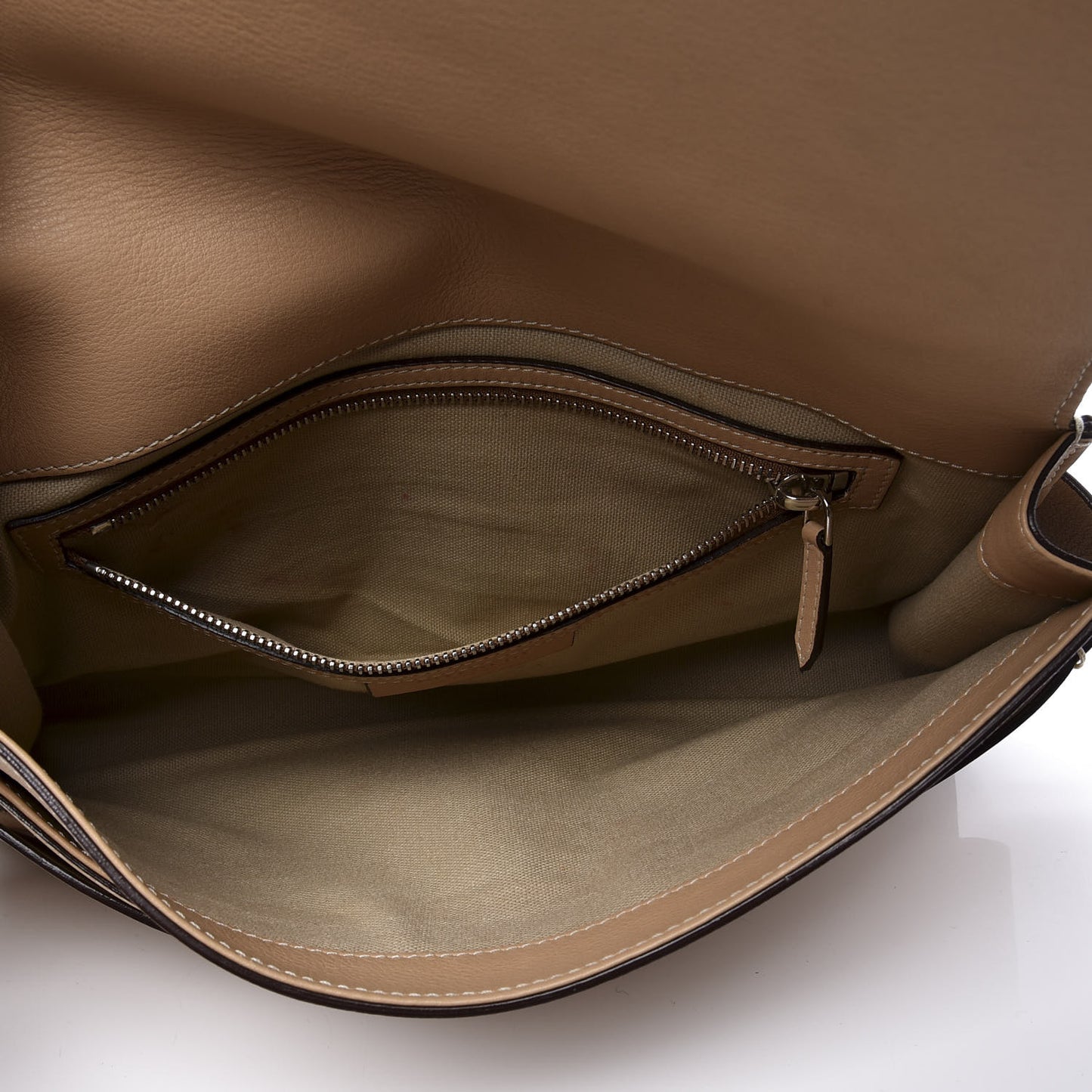 Calfskin Flat Evening Clutch Beige