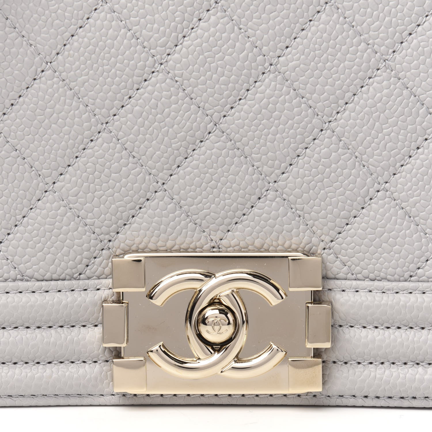 Chanel Caviar Quilted Medium Boy Flap Grey 10 of 11