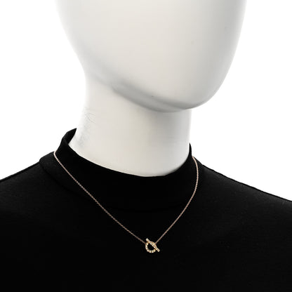 Hermes 18K Rose Gold Green Sapphire Finesse Pendant Necklace 2 of 6