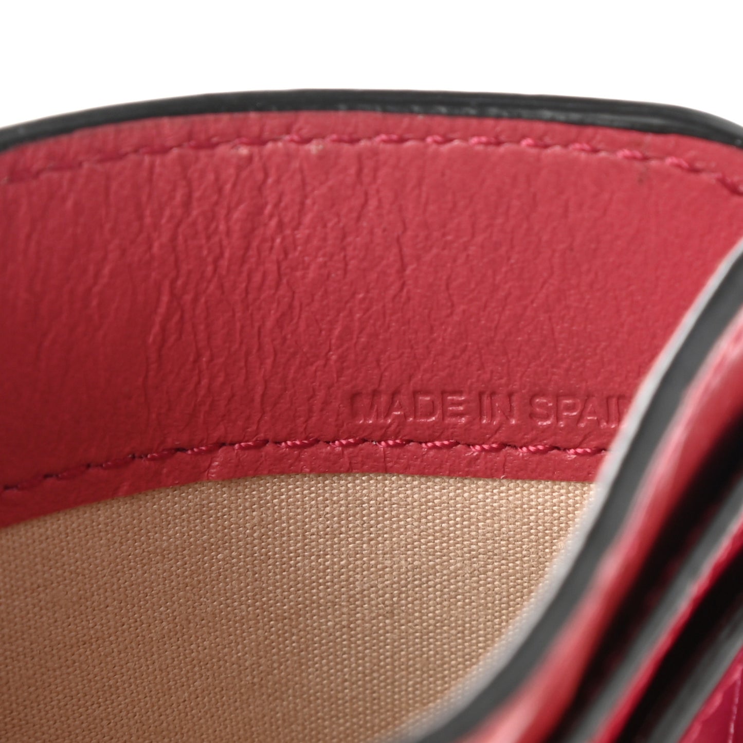 Crocodile Embossed Calfskin C Card Holder Graphic Pink