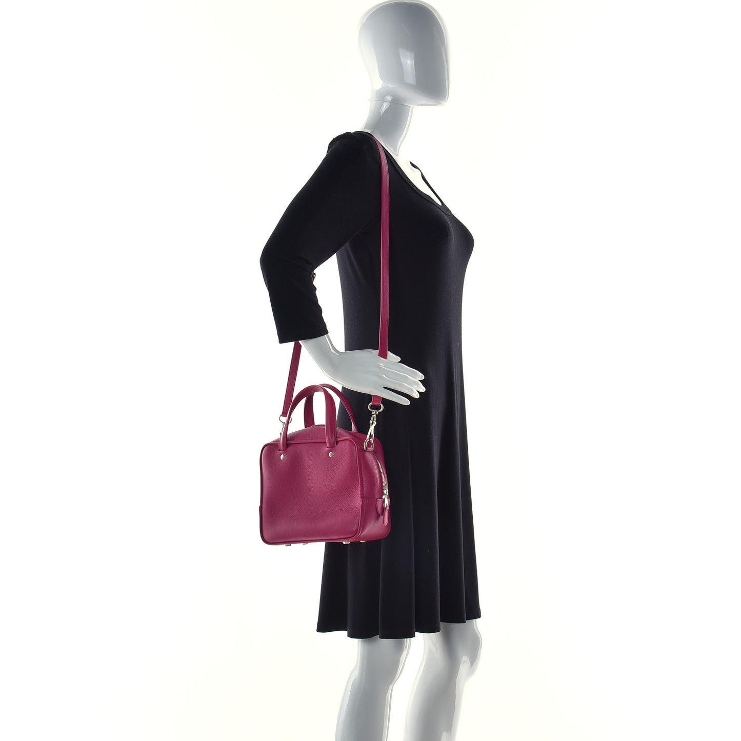 Shiny Day Calfskin XS Triangle Square Bag Pink