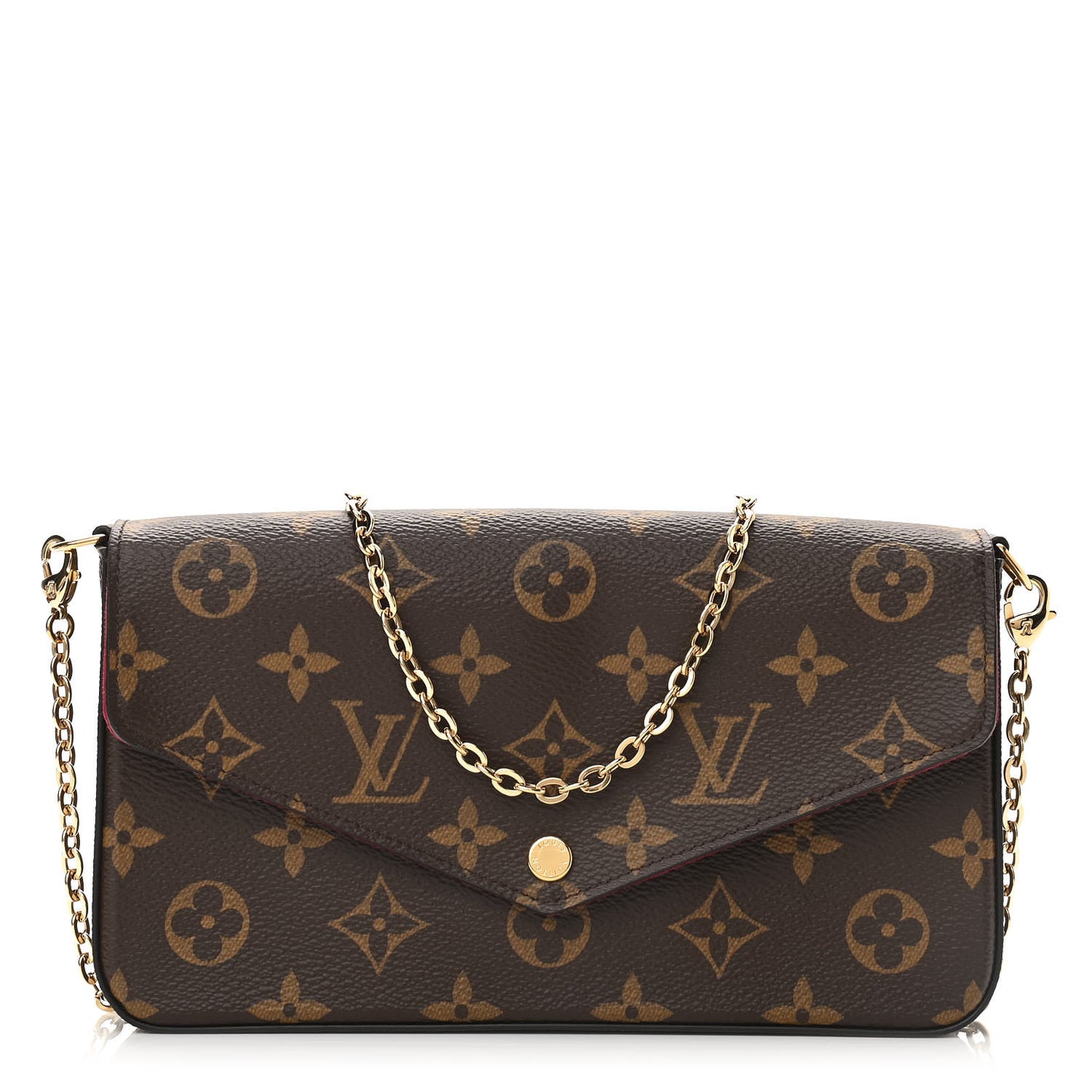 Monogram Pochette Felicie Chain Wallet Fuchsia